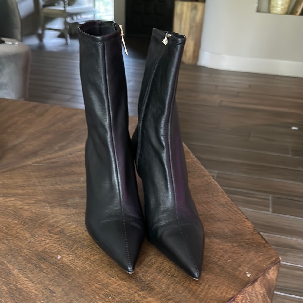 Zara Elegant Black Leather Women's Booties